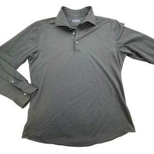 Proper Cloth Polo Shirt Mens Small Navy Blue Long Sleeve Performance Golf